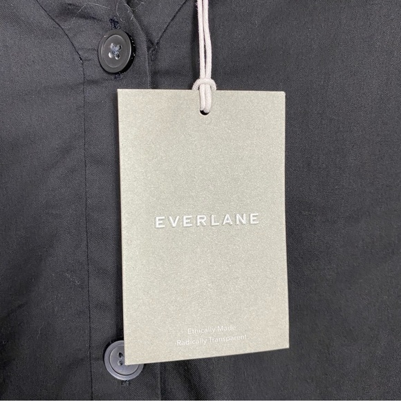 Everlane silky cotton lantern sleeve top v neck - Picture 10 of 14